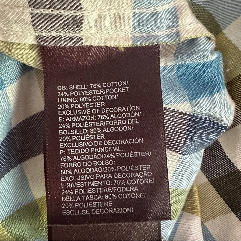 The North Face Shirt Men‎ Large XXL Blue White Green Checkered Button Up